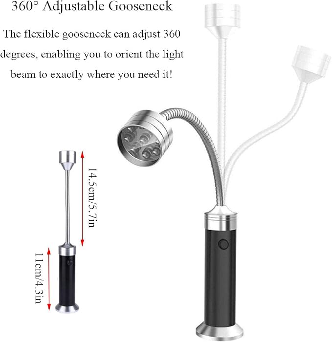 Grill Light Set, Grill Lights with Magnetic Base Flexible Gooseneck LED BBQ Lights with Storage Box for Grilling Camping 2 Pack