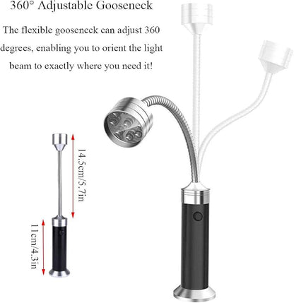 Grill Light Set, Grill Lights with Magnetic Base Flexible Gooseneck LED BBQ Lights with Storage Box for Grilling Camping 2 Pack