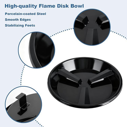 Flame Disk Bowl Replacement for Masterbuilt Gas and Dual Fuel Smokers Attachment, Flame Disk Pan Grill Part for Masterbuilt 911060006 9005100068 Accessories