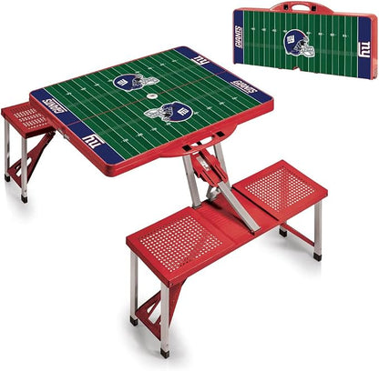 Picnic TIME NFL Football Field Folding Picnic Table, Camping Table, Outdoor Table with Umbrella Hole