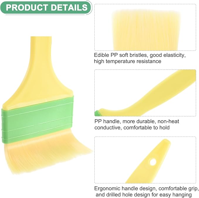 M METERXITY 2-Pack Pastry Brush, Soft Basting Baking BBQ Oil Brush for Cooking/Barbecue/Kitchen [3"]