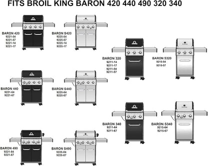 Grill Replacement Parts for Broil King Baron 420 440 490 320 340 9221-64 9221-67 9235-24 9235-84 9221-14 9211-54 9215-54 4 Burner Gas Grills, 15 3/4 Inch Heat Plates and 15 13/16 Inch Burner Tubes