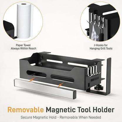 Blackstone Caddy, Griddle Caddy for Blackstone 22/28/36 Inch Griddles, Space Saving Grill Storage Organizer with Paper Towel Holder & Magnetic Tool Holder