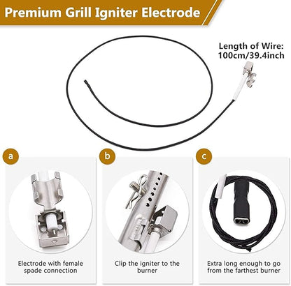 Criditpid Grill Replacement Parts for Charbroil Advantage 4 Burner 463344116, 463343819, 466344116 Models, Stainless Steel Grill Burners, Heat Plate Shields, Crossover Tubes and Ignitors.