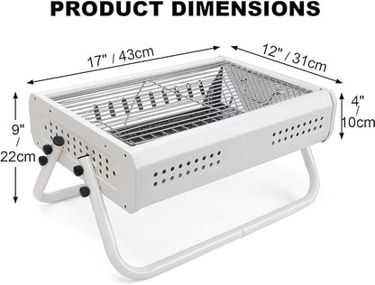 Barbecue Charcoal Grill Tabletop Charcoal Grill With Handle Portable BBQ Grill Outdoor Barbecue Grill For Camping Picnic Portable Charcoal Grill(Black)