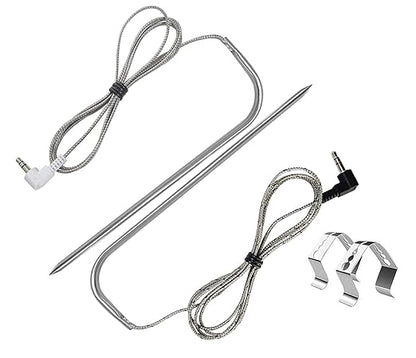 Replacement for Traeger Meat Probe,Compatible with Traeger Wood Pellet Grills and Smoker,Equipped with Stainless Steel Grill Holder kit 2 PCS