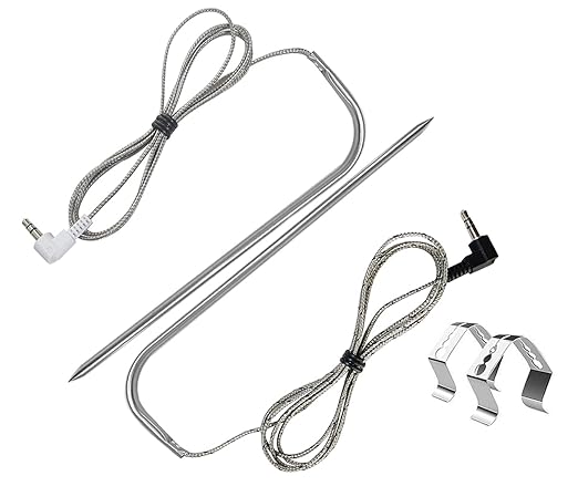 Replacement for Traeger Meat Probe,Compatible with Traeger Wood Pellet Grills and Smoker,Equipped with Stainless Steel Grill Holder kit 2 PCS