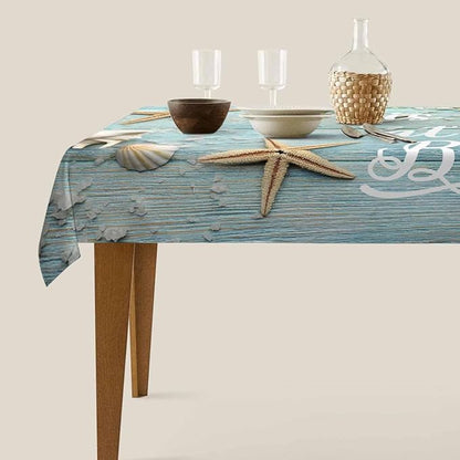 TKS MITLAN Tablecloth Life is Better is The Beach Table Cloth Rectangle Table 60 x 84 Inch Summer Sand Sea Shells Starfishes Kitchen Decorations for Home Dinner Party