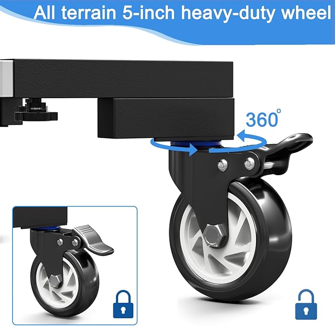 Heavy Duty All Steel Smoker Stand with 5 Inch Casters Wheels, for Vertical Electric Smoker&Digital Electric Smoker Universal Mobile Base