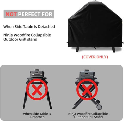 Waterproof Cover for Ninja XSKUNSTAND Outdoor Stand with Two Side Tables, Grill Accessories for Ninja Woodfire Grill OG300/700/800/900 Series & Oven OO101, for Artisan Pizza Oven MO201 (Cover Only)