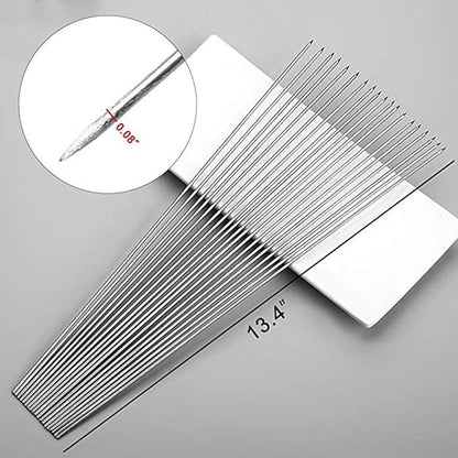 BigOtters 13.4" Barbecue Skewers, 100PCS Metal Skewers for Grilling, BBQ, Reusable Needle Sticks for Meat, Shrimp, Chicken, Vegetable, Kitchen, Party, Outdoor Cooking, with Portable Metal Storage Tube