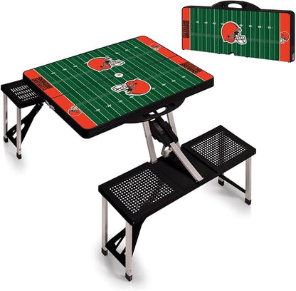 Picnic TIME NFL Football Field Folding Picnic Table, Camping Table, Outdoor Table with Umbrella Hole