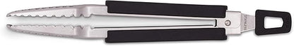 Dropkick Your Old Tongs, GRILLHOGS 9-Inch 2 Pack Barbecue Tongs Are the Only Equipment That Can Handle Your Massive Meat, Stainless Steel + Soft Grip, Dishwasher Safe, Premium Grill Tongs