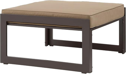 Modway Fortuna Aluminum Outdoor Patio Ottoman in Brown Mocha