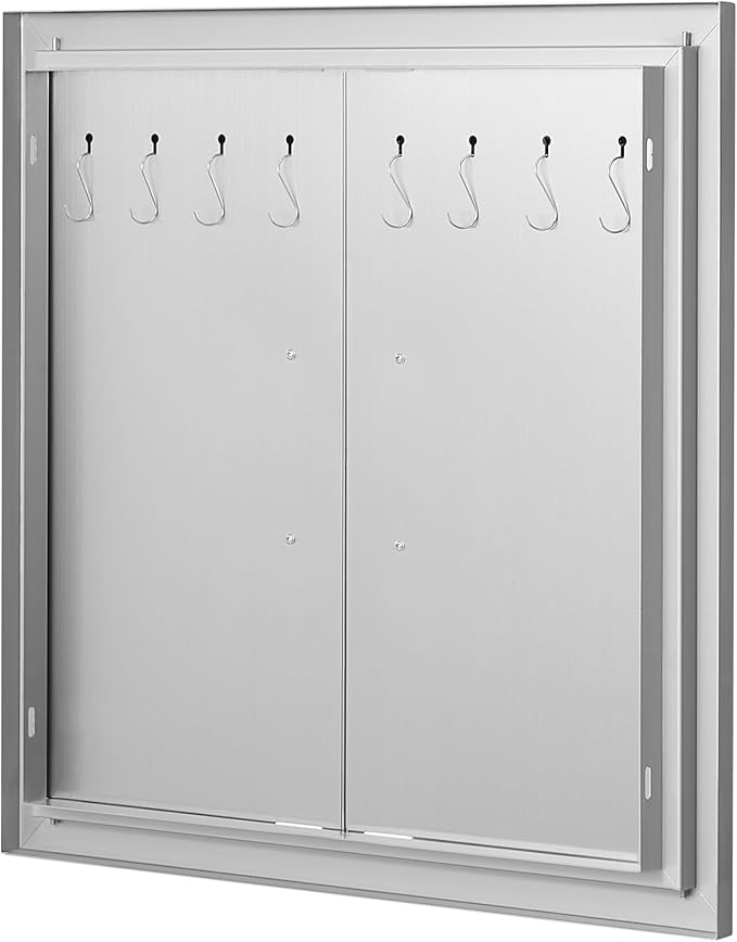 VEVOR BBQ Access Door 24W x 24H Inch, Grill Door Double Door Brushed Stainless Steel, Outdoor Kitchen Doors for BBQ Island Grilling Station