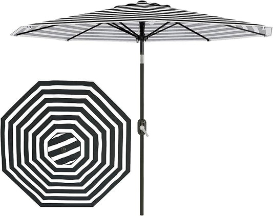 Garvee 10FT Patio Umbrella - Outdoor Table Umbrella with Smooth Crank Lift, Push Button Tilt and 8 Sturdy Ribs - Market Umbrella UV Protection Waterproof for Pool, Deck, Yard, Garden