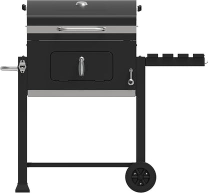 OLP8500CG Charcoal Outdoor Grill, 563 Square Inch Cooking Surface, With Thermometer and Warming Rack, Black with Chrome