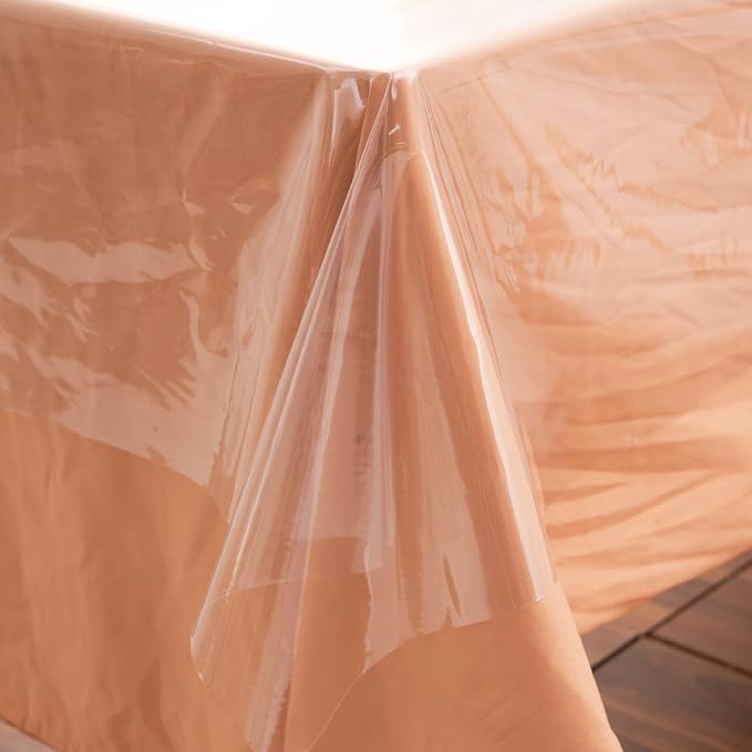 Clear Plastic Tablecloth Protector Rectangle 54x120 inch Waterproof Oilproof Stain Resistant Wipeable Table Cover for Dining Tables