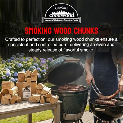 Smoking Wood Chunks, All-Natural Hickory Hardwood Pieces for Grills & Smokers, Add Rich Smoke Flavor to Pork, Beef, Chicken & Fish, USA Made, Sustainably Milled, 800 Cubic Inches