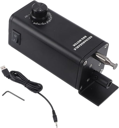 Fabater Rotisserie Motor, 3-12V 10W Variable Speed Rotisserie Spit Motor, Universal Electric Grill Rotisseries Kit with On/Off Switch, Can Hold Up to 40 Pounds for BBQ Meat Forks Grill