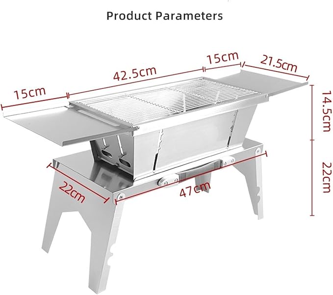 TOWINE Portable Charcoal Grills Multifunctional Barbecue Outdoor Barbecue Folding Portable Stainless Steel Carbon Grill Barbecue Grill Barbecue Grill for Outdoor Backyard Picnic Home