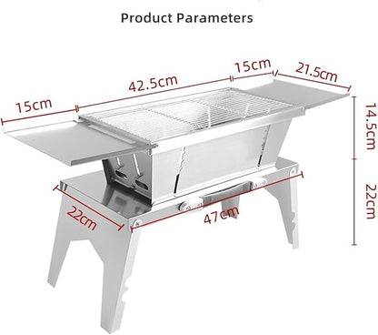 TOWINE Portable Charcoal Grills Multifunctional Barbecue Outdoor Barbecue Folding Portable Stainless Steel Carbon Grill Barbecue Grill Barbecue Grill for Outdoor Backyard Picnic Home