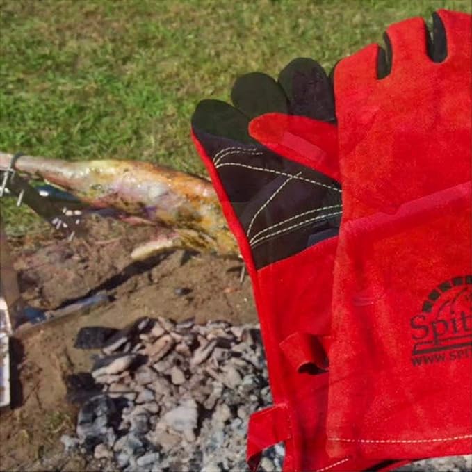 SPITJACK Heat Resistant Fire Protection Fireplace Gloves for Grill, Welding, BBQ Cooking, Wood Stove, Oven, and Kitchen