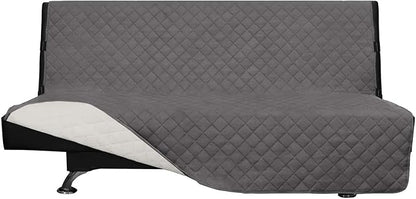 Easy-Going Reversible Couch Cover, Large Futon Sofa, Gray/Ivory | Machine Washable Slipcover For Dogs, Water Resistant Furniture Mat For Living Room, Non-Slip Sofa Cover, Pet Friendly