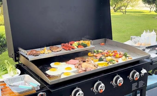 BBQ Future Adjustable Griddle Warming Rack for Blackstone 17 22 28 36 Inch Griddle, Stainless Steel Grill Warming Rack for Weber Charbroil Camp Chef and Most Tabletop Flattop Griddle Accessories