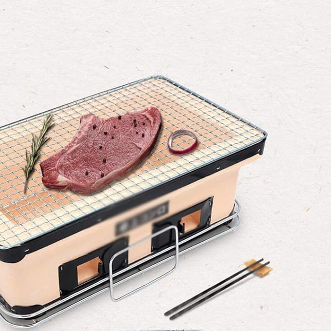 qiuqiu Barbecue Grill Japanese Style BBQ Grill Ceramic Smokeless Indoor Charcoal BBQ Grill Commercial Barbecue Pot Charcoal Stove