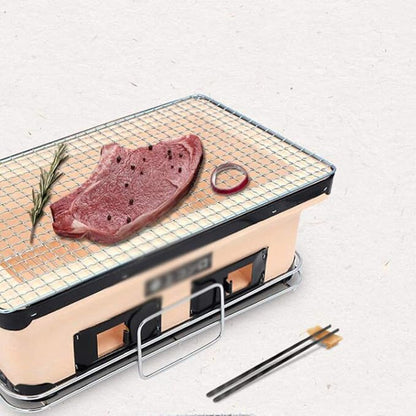 qiuqiu Barbecue Grill Japanese Style BBQ Grill Ceramic Smokeless Indoor Charcoal BBQ Grill Commercial Barbecue Pot Charcoal Stove
