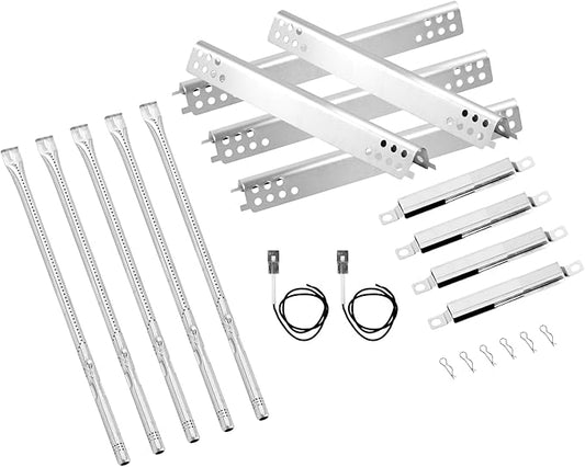 Grill Replacement Parts for Charbroil Performance 5 Burner 463347519 463347518, 475 4 Burner 463347017, 463342119, 463376018P2 Grills, G470-5200-W1 Burner, G470-0004-W1A Heat Plate, Crossover Tube