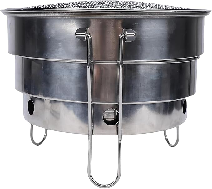 Portable Folding Charcoal Grill Stainless Steel BBQ Grill with Collapsible Frame, Recessed Charcoal Tray, Portable Storage Bag for Outdoors Cooking Patio Backyard (CW305 28 BBQ)
