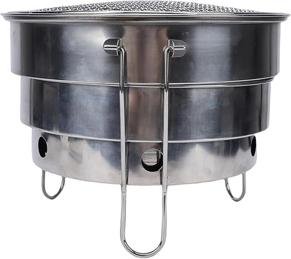 Portable Folding Charcoal Grill Stainless Steel BBQ Grill with Collapsible Frame, Recessed Charcoal Tray, Portable Storage Bag for Outdoors Cooking Patio Backyard (CW305 28 BBQ)