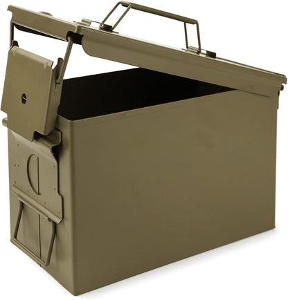 GUGULUZA Metal Ammo Can 30 50 Cal, Waterproof Airtight Ammo Containers Case | Heavy-Duty Ammunition Storage Case Military Container, Lockable Box w/Flip Top for Long-Term Storage Bullet, 30Cal and 50 Cal