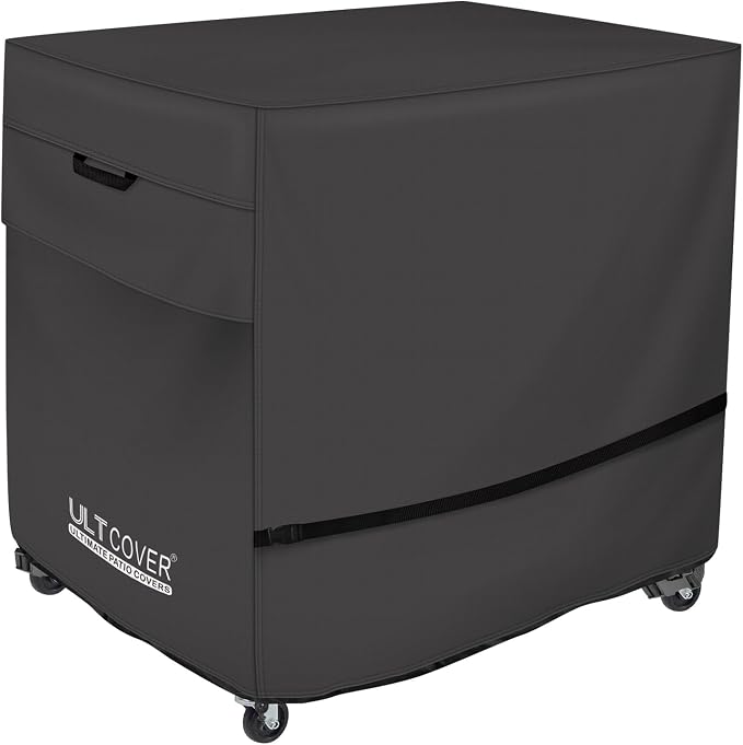 ULTCOVER Waterproof 65-80 Quart Patio Cooler Cart Rolling Ice Chest Cover 32L x 18W x 32H inch, Black
