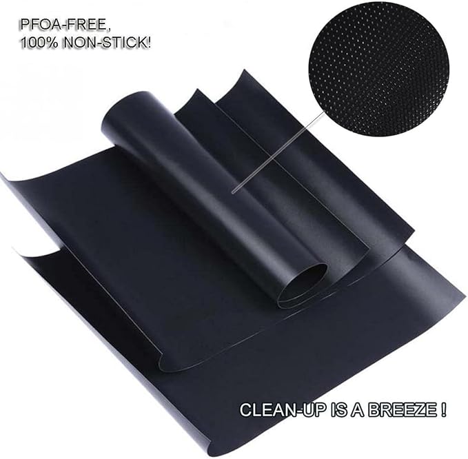 Grill Mats for Outdoor Gas Grill, Set of 7, Black | BBQ Grilling Mat for Outdoor Cooking, 15.75 x 13 Inch