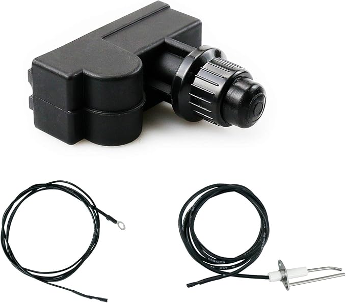 Uniflasy Fire Pit Igniter Push Button Ignition Kit with 2 Outlet and Ground Wire for Fire Pit Gas Burner System AA Battery