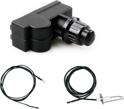 Uniflasy Fire Pit Igniter Push Button Ignition Kit with 2 Outlet and Ground Wire for Fire Pit Gas Burner System AA Battery