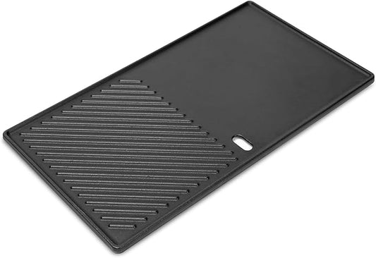 7637 17.5" Reversible Cast Iron Griddle - Replacement Flat Top Cooking Plate for Weber Spirit I & II 200 Series (E210/E220/S210/S220) with Front Controls
