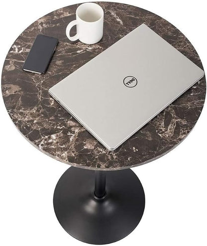 Pearington Round Bar and Pub Table with Faux Marble Top and Black Base, 1-Pack