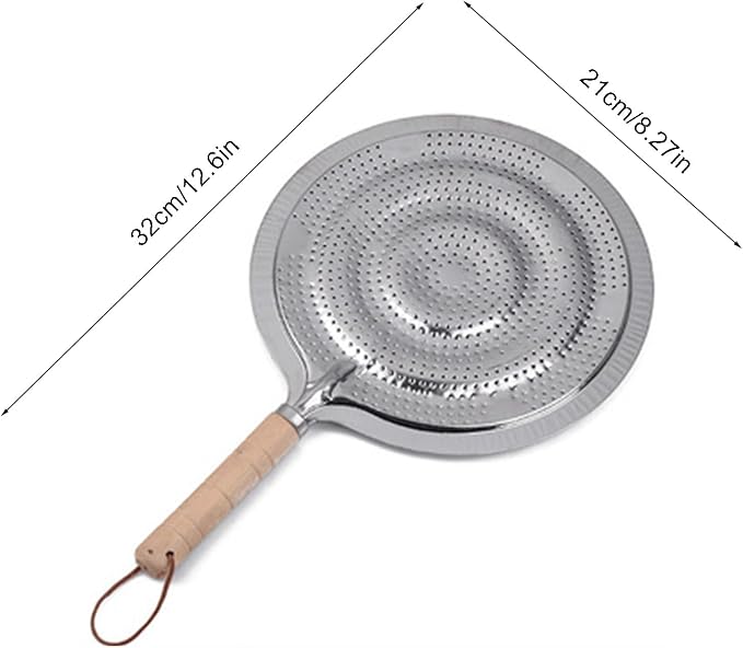 Ragyzity Heat Diffuser Reducer Flame Guard With Wooden Handle, Simmer Ring and Flame Reducer for Even Heat Distribution, Gas Stove Diffuser Plate for Moka Pot, Coffee Cookware