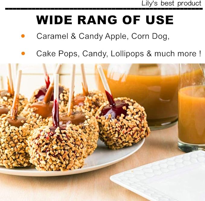 7" Natural Bamboo Skewers For BBQ，Caramel and Candy Apple Sticks, Corn Dog，Corn Cob，Cookie，Lollipop，Kabob，Gril. 5mm Thick by Semi Point Styel (100 pcs) (Pack of 3)
