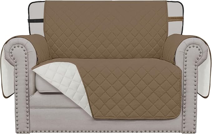 Easy-Going Reversible Couch Cover, Chair 30 in, Camel/Ivory | Machine Washable Slipcover For Dogs, Water Resistant Furniture Mat For Living Room, Non-Slip Sofa Cover, Pet Friendly