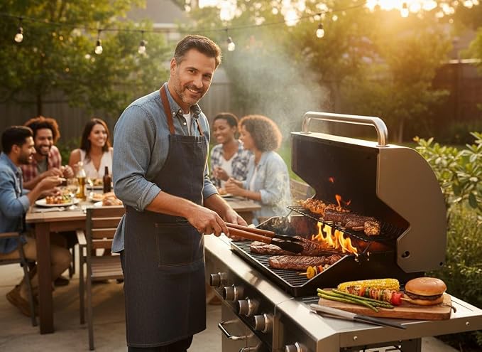 Premium 3-Piece BBQ Tool Set - Heavy Duty Stainless Steel Grilling Utensils with Spatula, Tongs, Fork - Professional Grill Accessories Kit for Outdoor Patio, Camping, and Barbecue Cooking