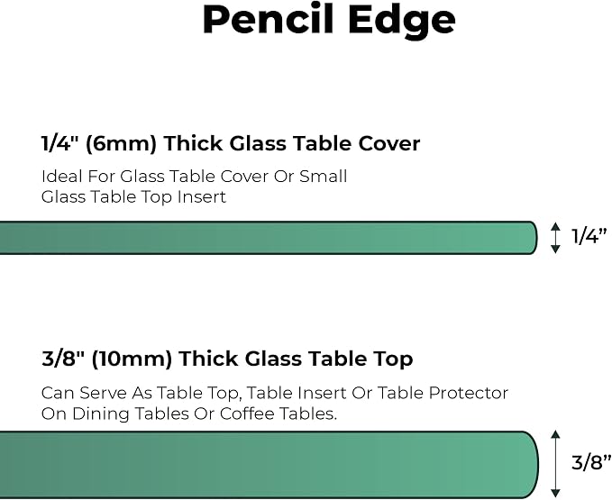 Clear Tempered Glass Table Top 19 Inch Square Pencil Polished Edge with 3/8 Inch Thickness for Dining, Coffee or Side Tables by Fab Glass and Mirror