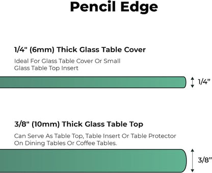 Clear Tempered Glass Table Top 19 Inch Square Pencil Polished Edge with 3/8 Inch Thickness for Dining, Coffee or Side Tables by Fab Glass and Mirror