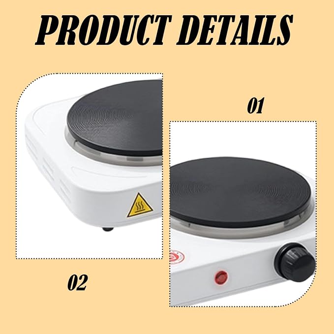 Countertop Double Burner Adjustable Temperature Kitchen Small Appliance Professional 2000W for Braising Scrambling Steaming, Heating Plate
