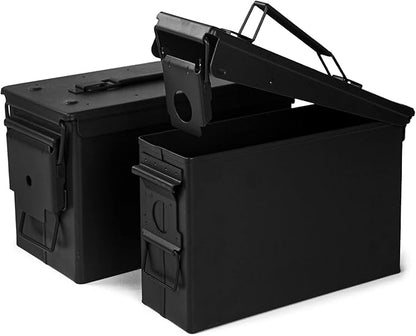 GUGULUZA Metal Ammo Can 30 50 Cal, Waterproof Airtight Ammo Containers Case | Heavy-Duty Ammunition Storage Case Military Container, Lockable Box w/Flip Top for Long-Term Storage Bullet, 30Cal and 50 Cal