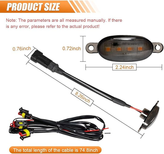 BDZMC 4PCS LED Grill Lights, Bright Car Front Grill DRL Lamps with Wiring Harness, Car Grid Bumper Trim Lights Auto Accessories, Compatible with F150 F250 F350 Front Grilles (Yellow)